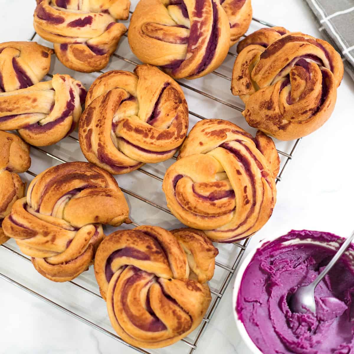 cách làm bánh mì khoai lang tím bằng nồi chiên không dầu