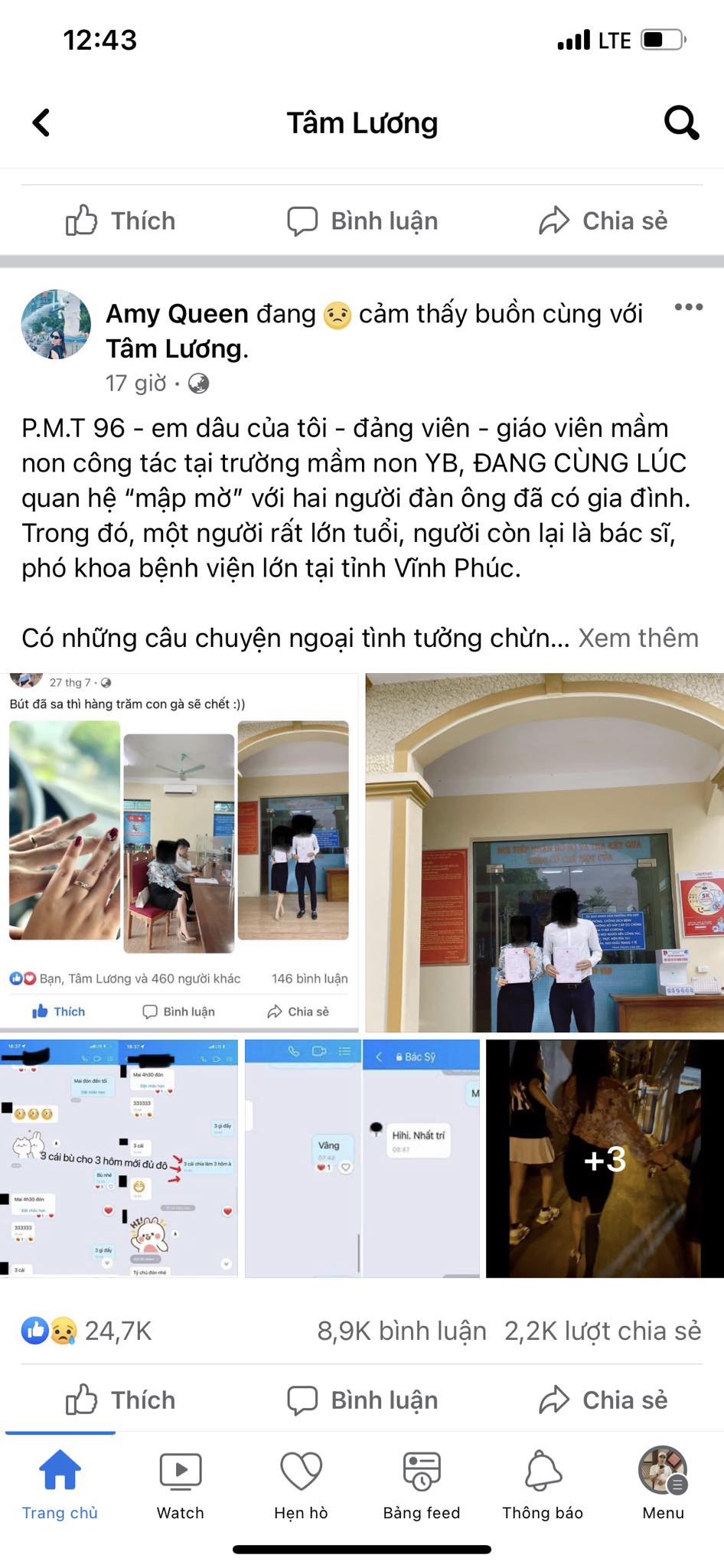 cô giáo mầm non Vĩnh Phúc ngoại tình