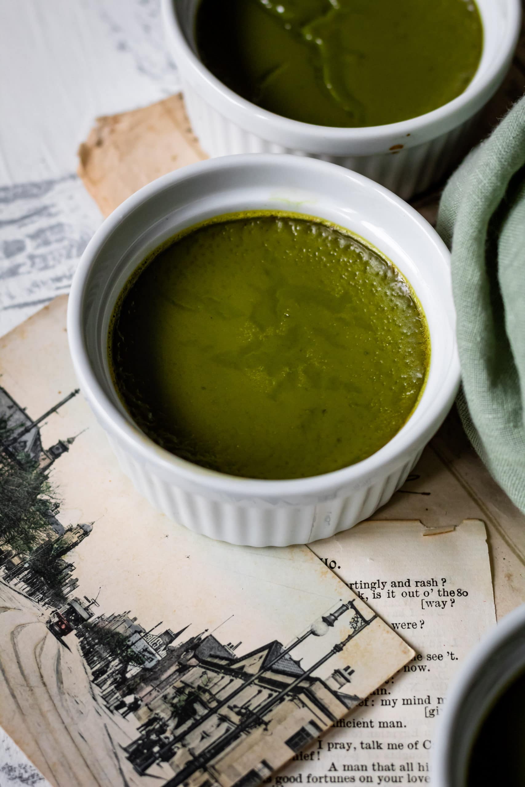 cách làm bánh flan trà xanh caramel