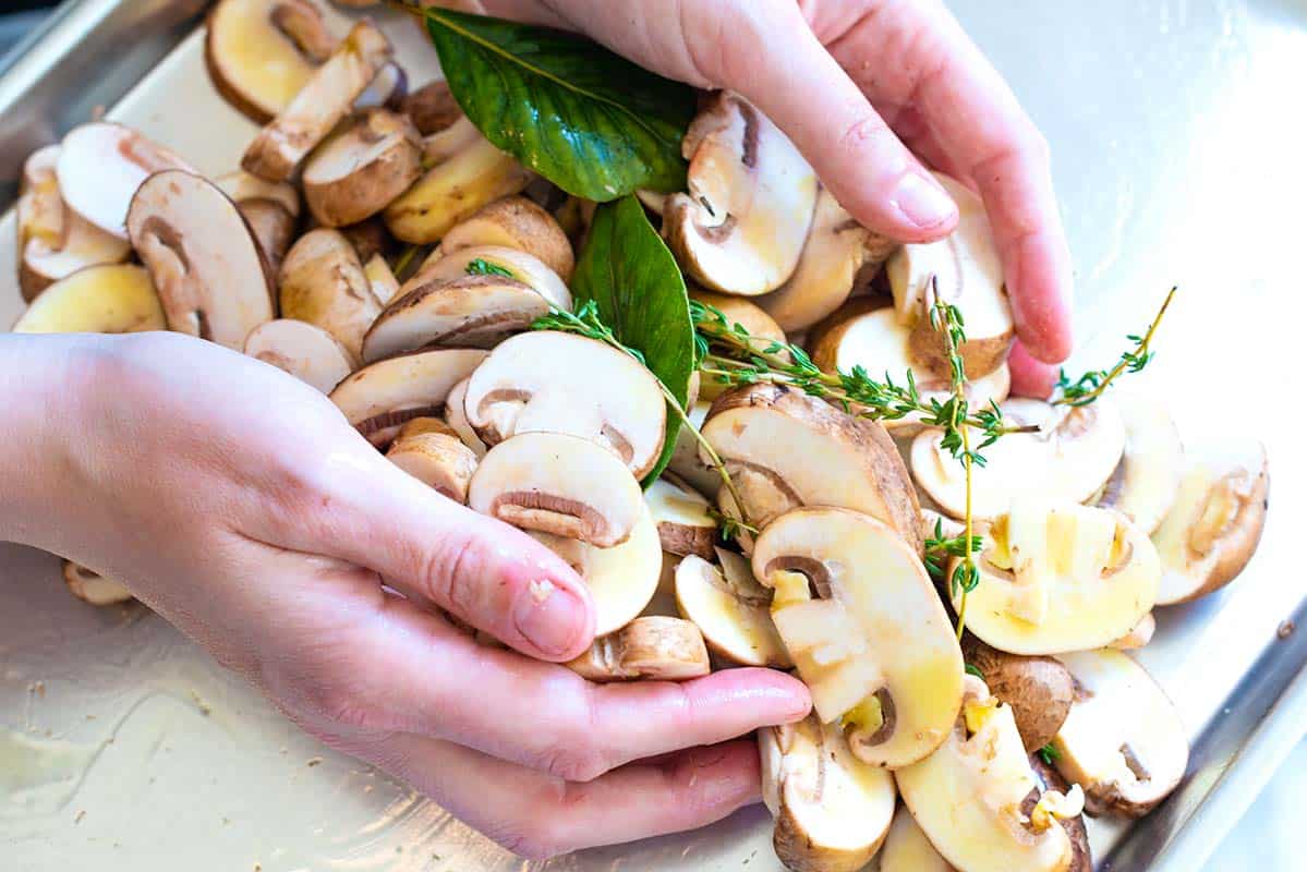 công thức nấm hương nướng tỏi với nồi chiên không dầu