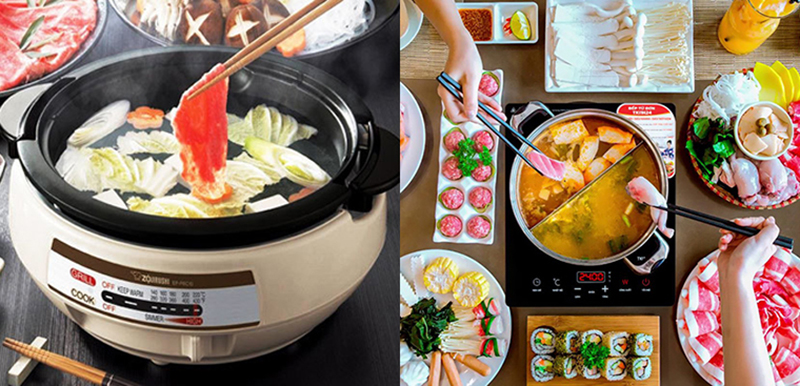 Nên dùng nồi lẩu điện hay bếp từ để nấu lẩu