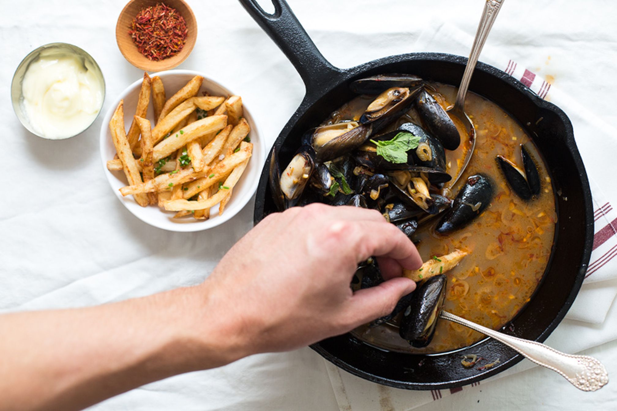 công thức làm món Moules frites