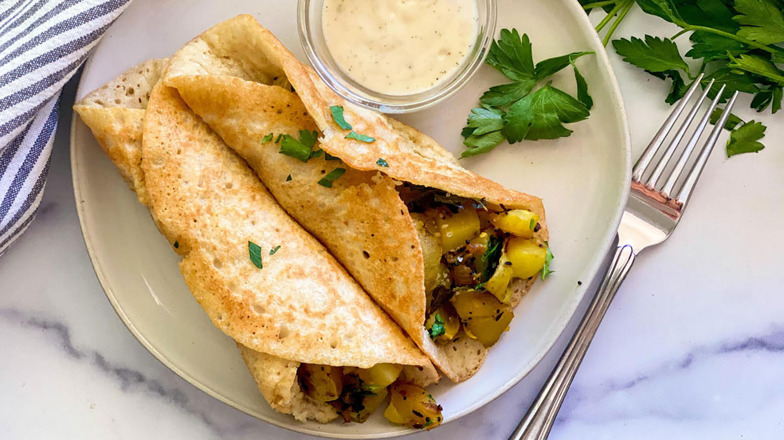 công thức làm bánh Masala Dosa