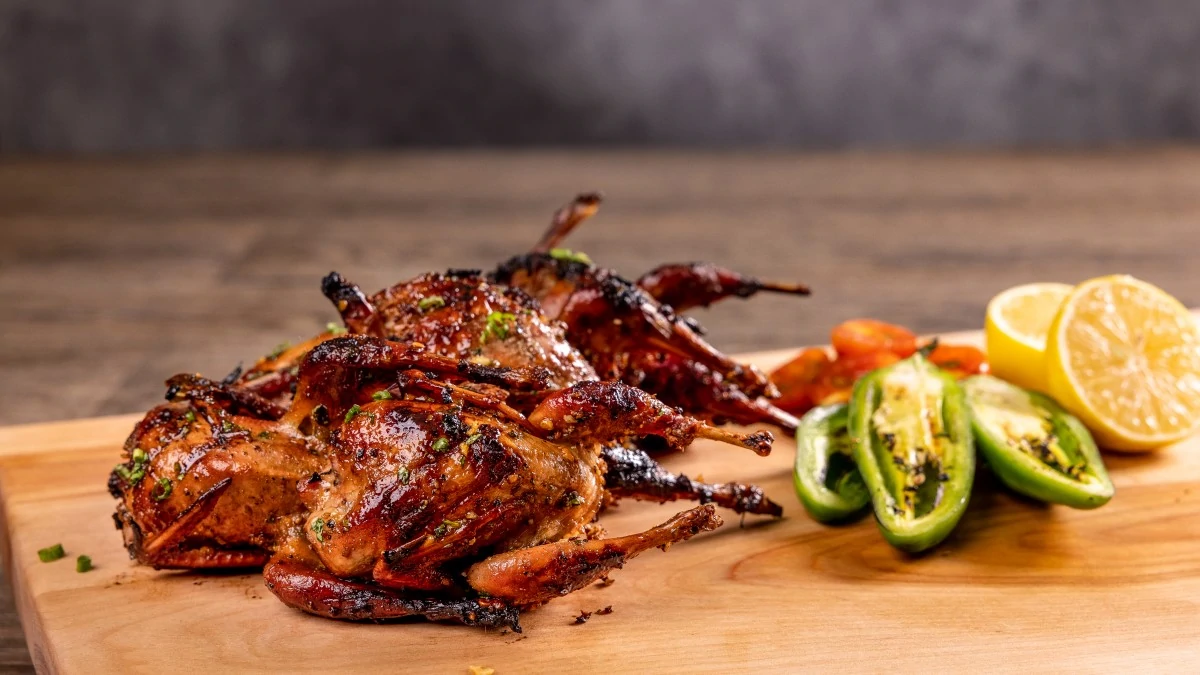 cách làm chim cút nướng lá móc mật bằng nồi chiên không dầu