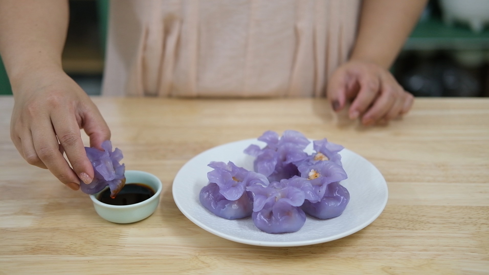 cách làm há cảo hoa đậu biếc