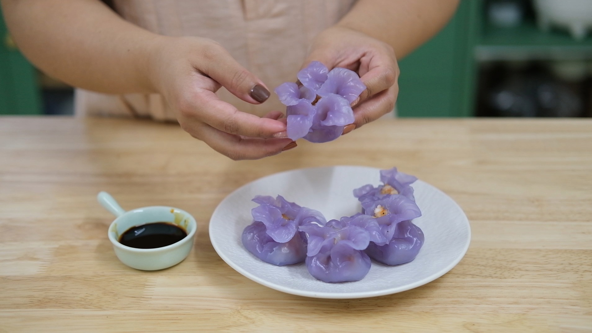 cách làm há cảo hoa đậu biếc
