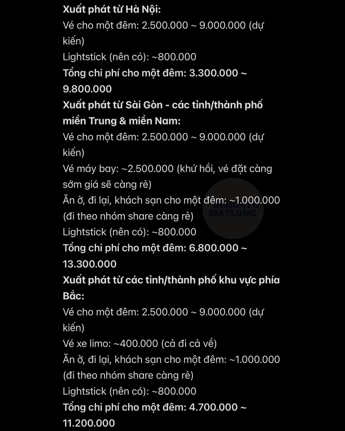 giá vé concert BLACKPINK tại Hà Nội