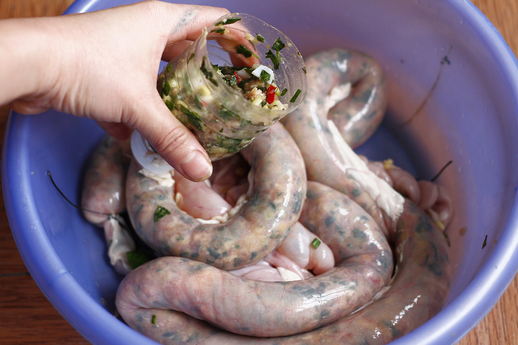 cách làm lòng non dồi sụn nướng