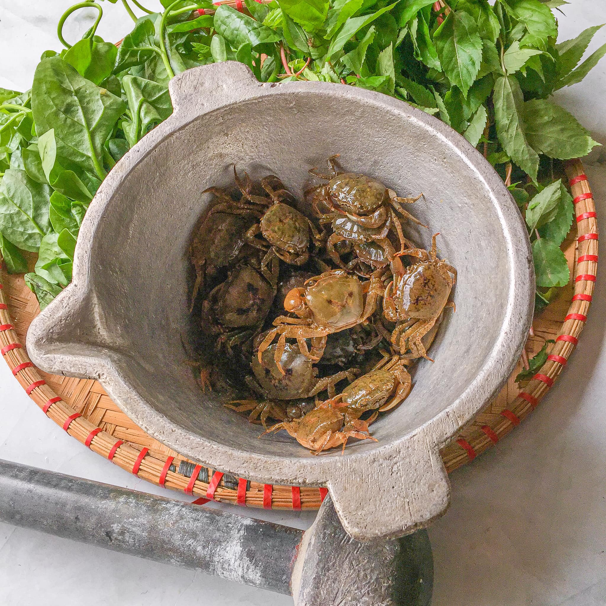 cách nấu canh cua rau đay mồng tơi