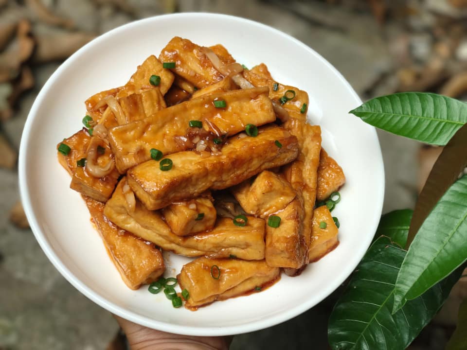 công thức đậu phụ rim nước dừa