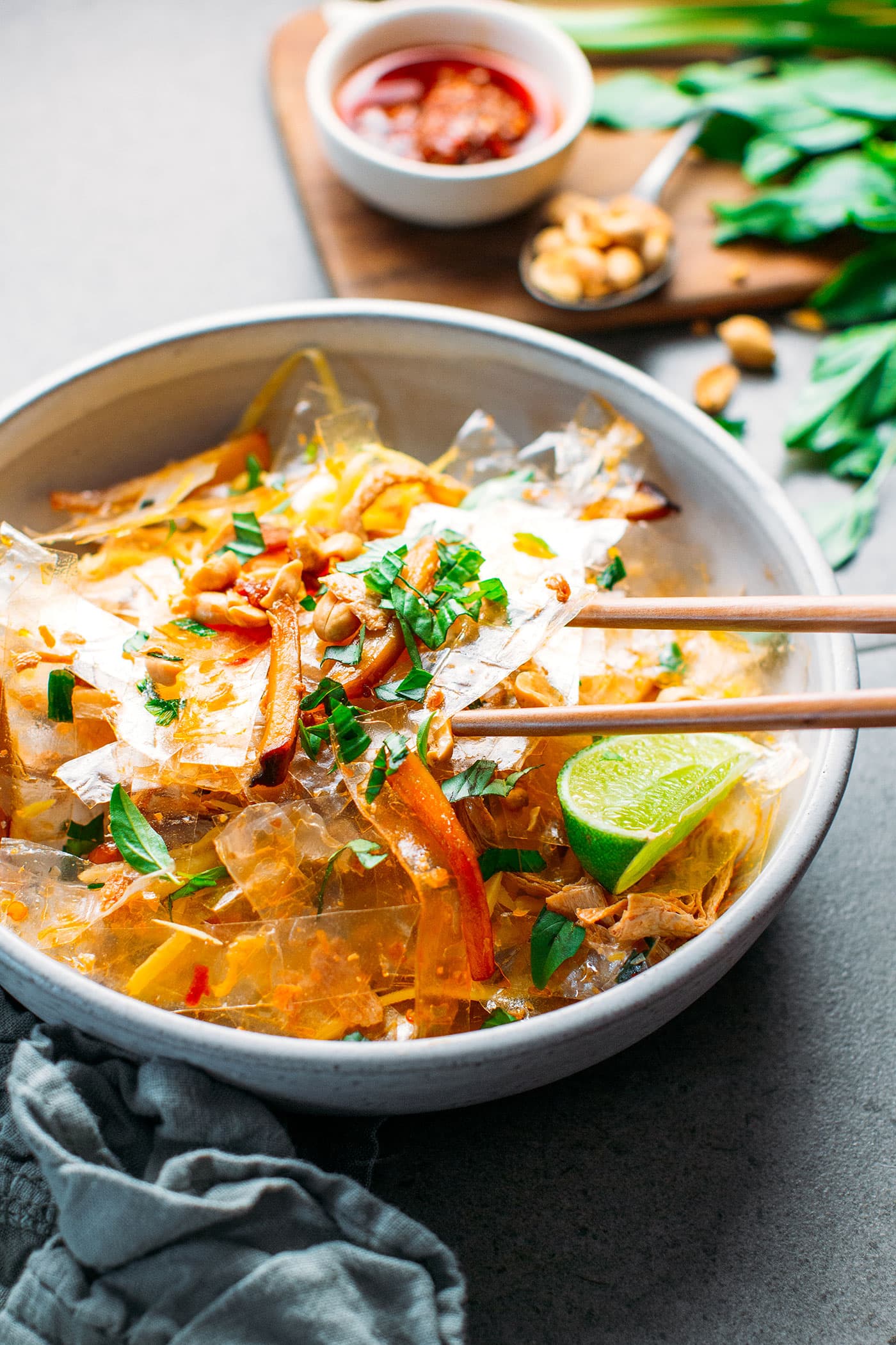 cách làm bánh tráng trộn chay
