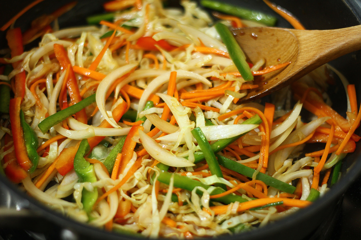 cách làm bún gạo xào chay