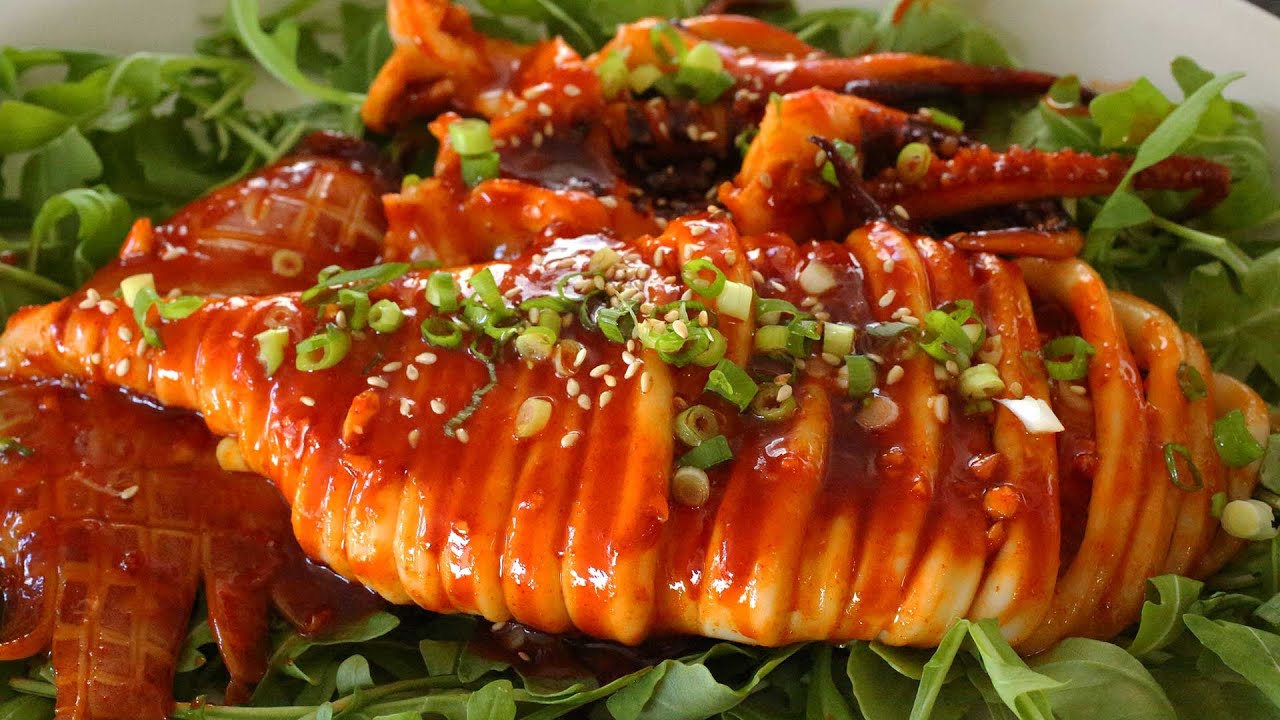 cách làm mực nướng mật ong bằng nồi chiên không dầu