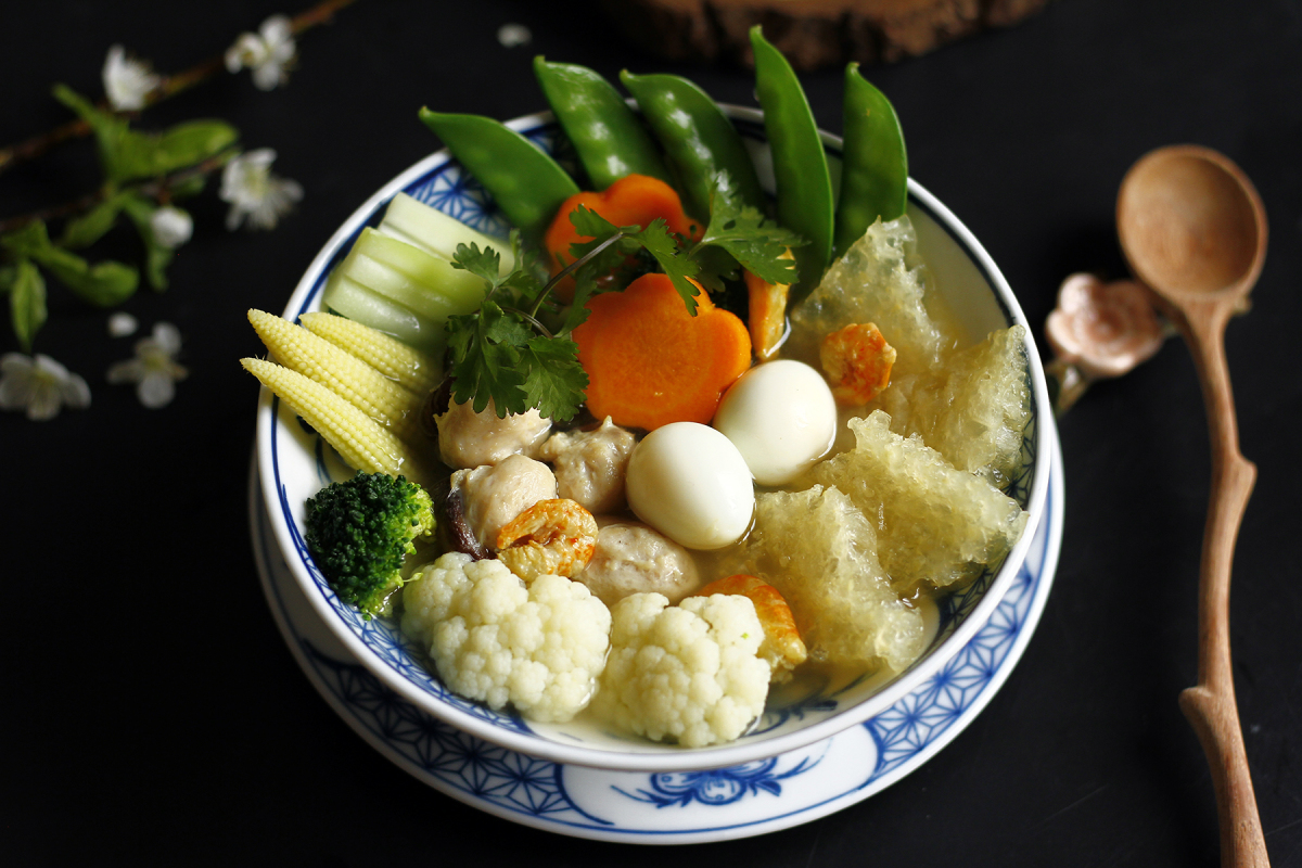 cách nấu canh bóng bì mọc