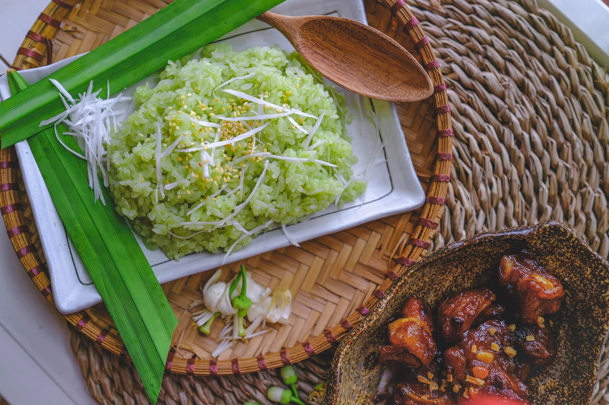 cách nấu xôi lá dứa
