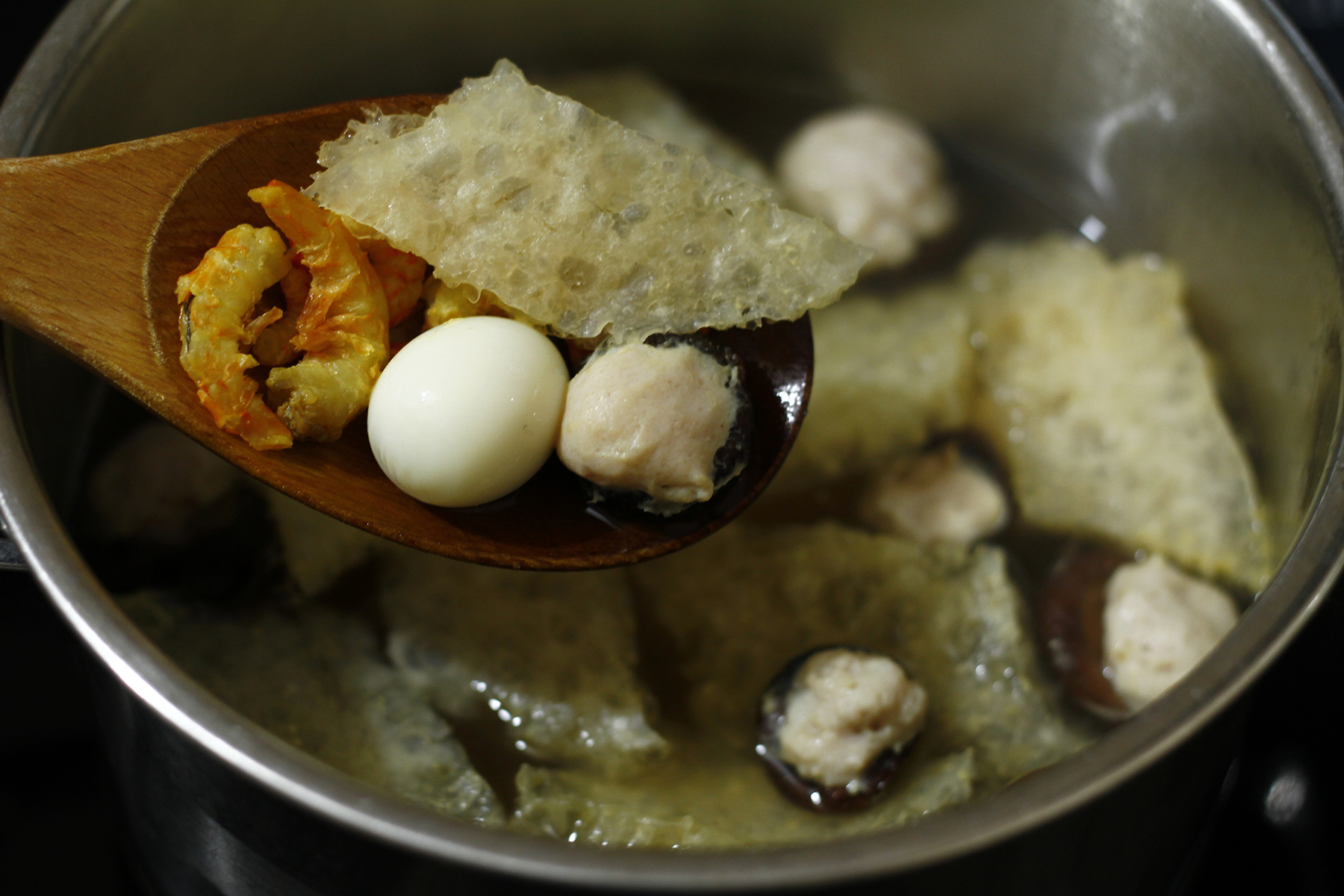 cách nấu canh bóng bì mọc