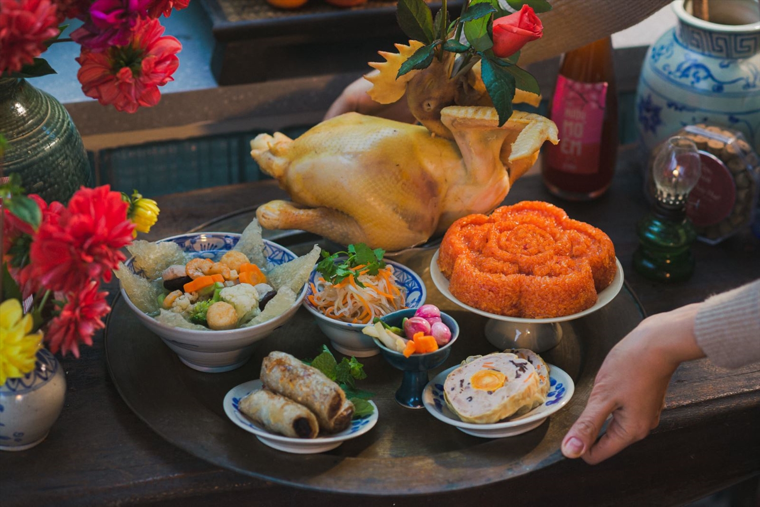 mâm cỗ cúng rằm tháng 7 miền Bắc