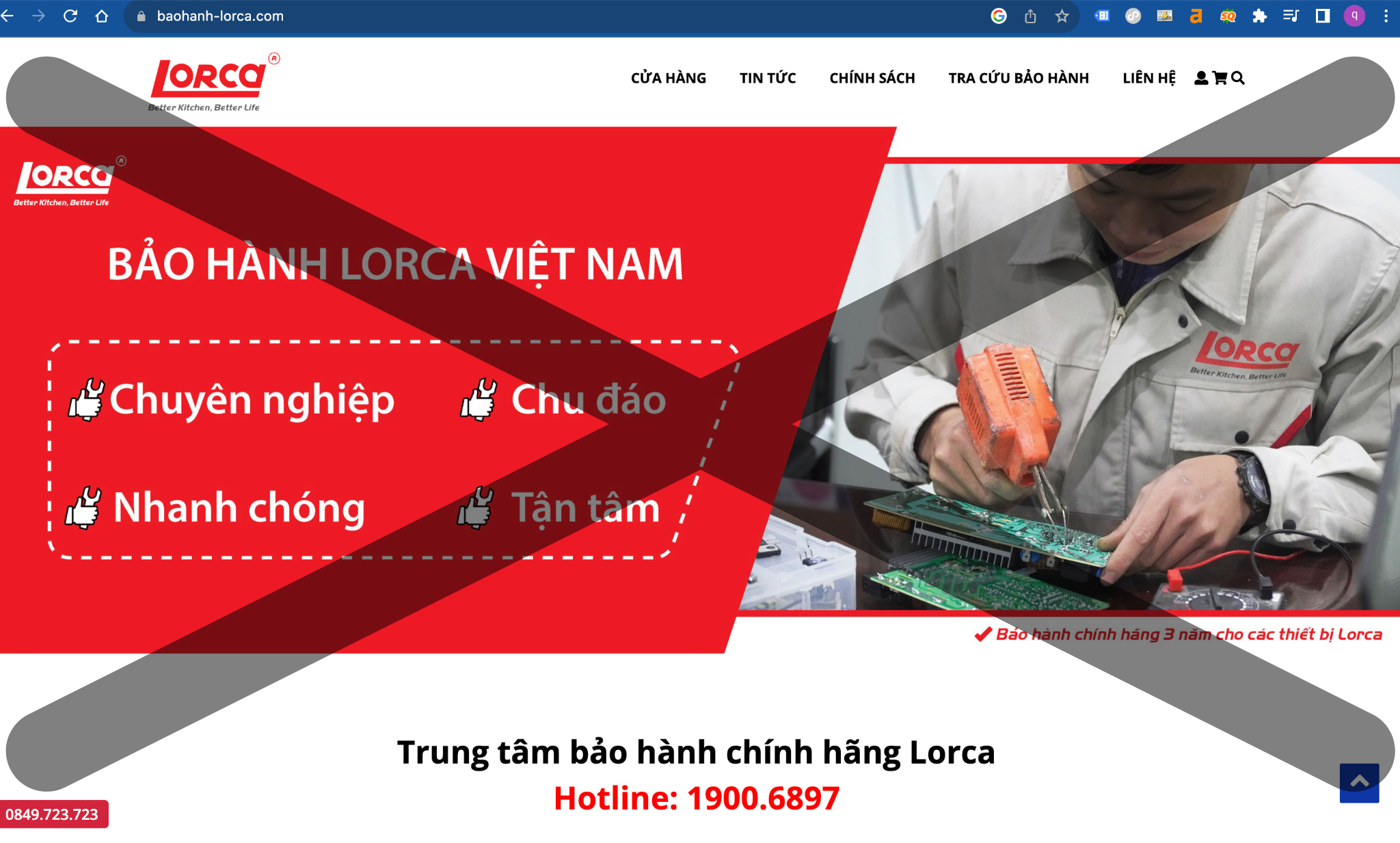 website-mao-danh-trung-tam-bao-hanh-lorca