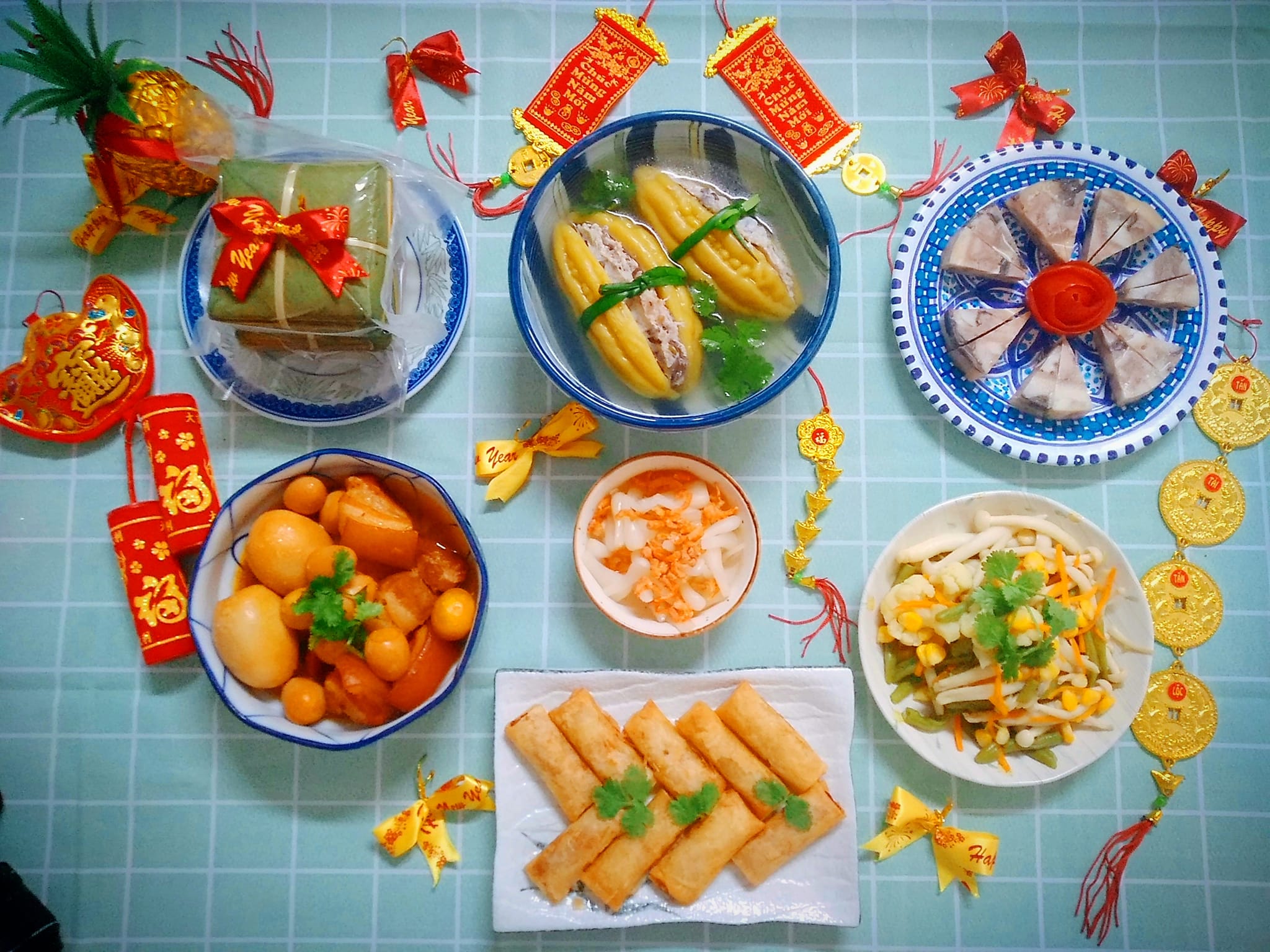 mâm cúng giao thừa đơn giản