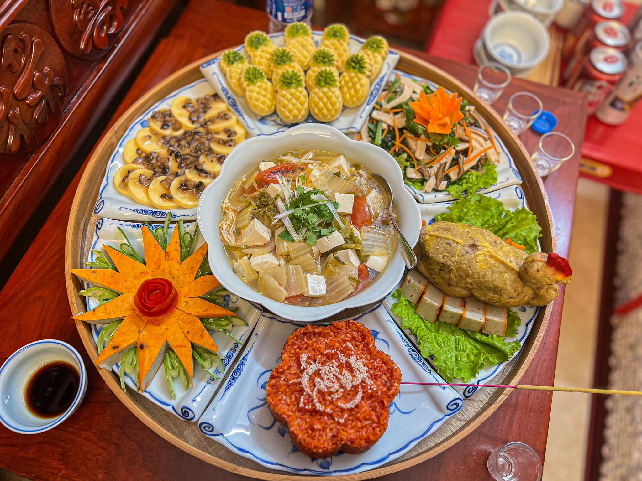 mâm cúng chay rằm tháng giêng