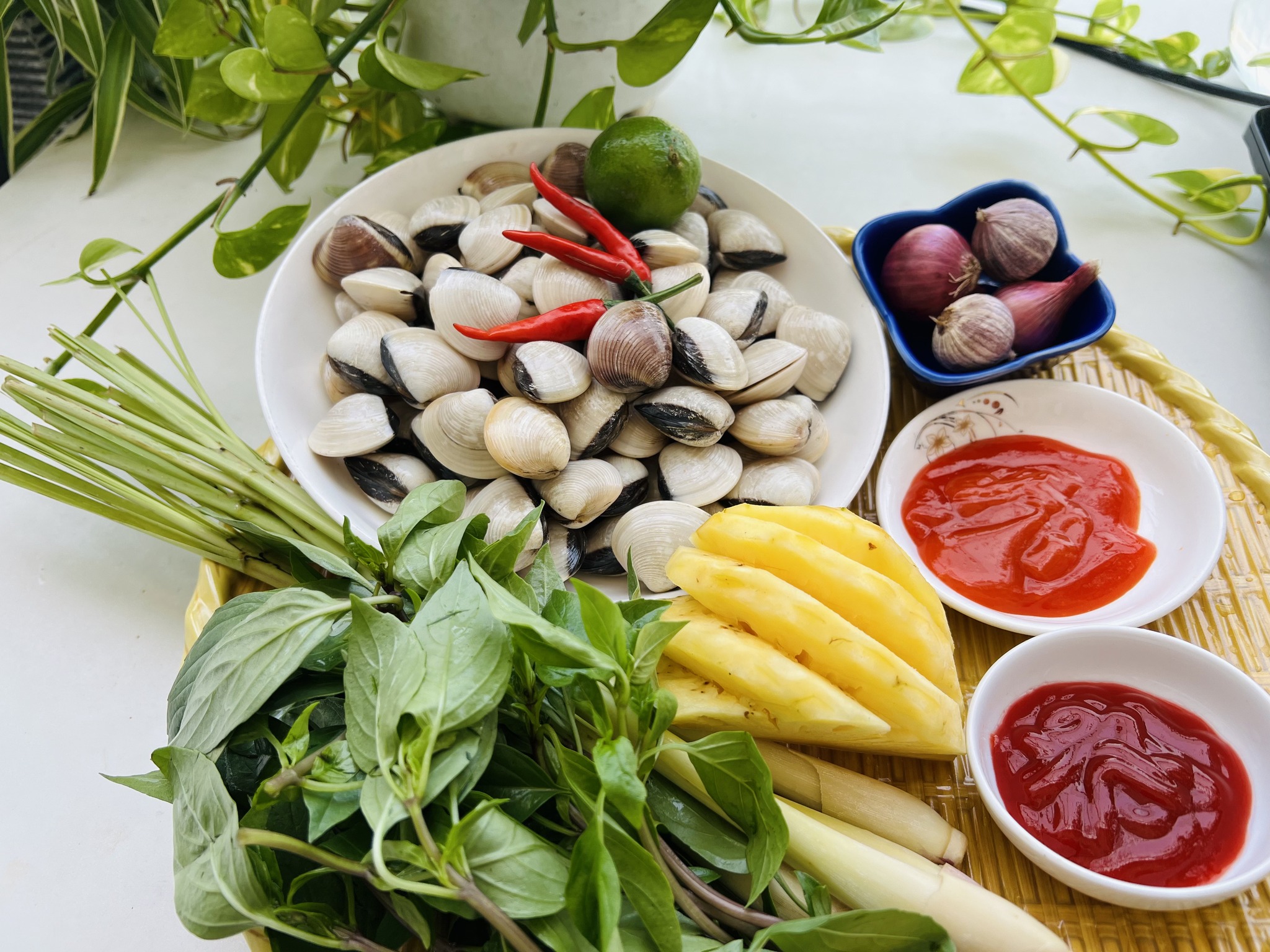cách làm nghêu hấp Thái