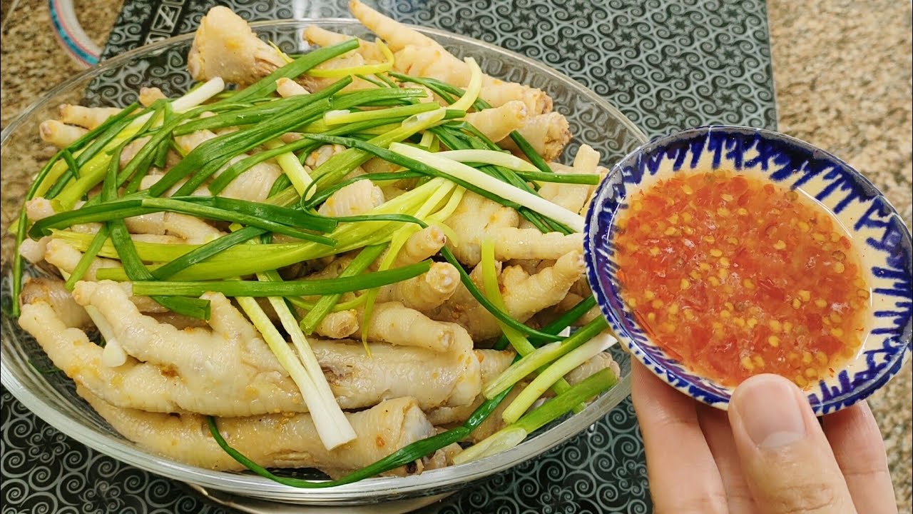 cách làm chân gà hấp hành