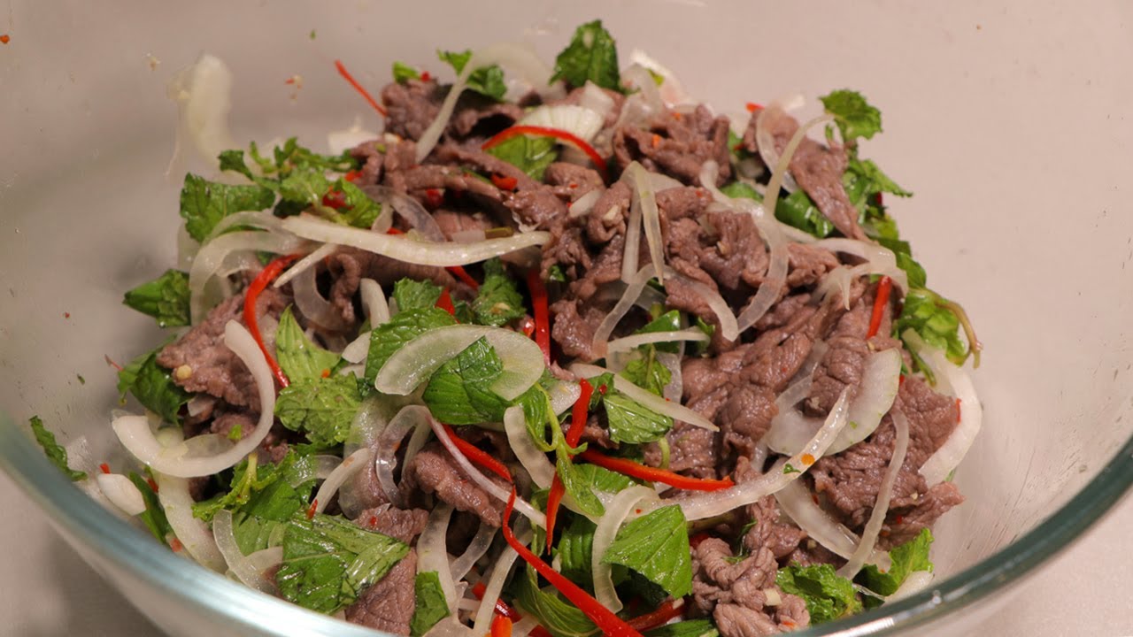 cách làm gỏi bò tái chanh