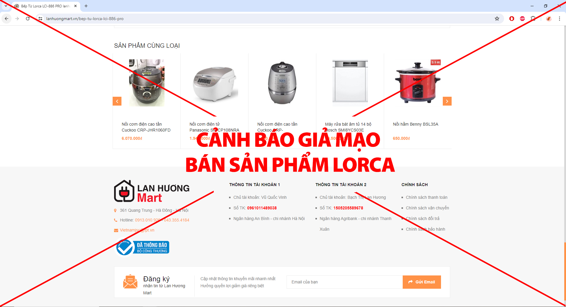 cảnh báo giả mạo