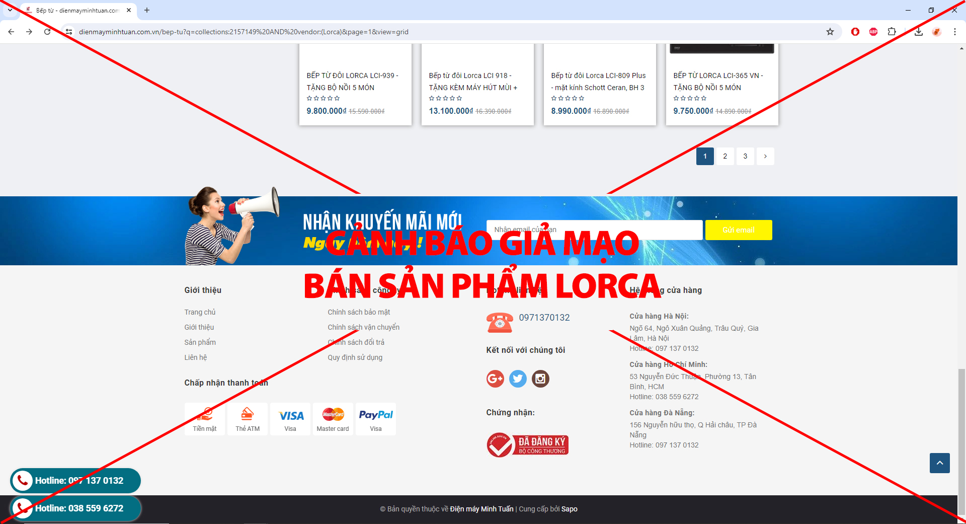 cảnh báo giả mạo