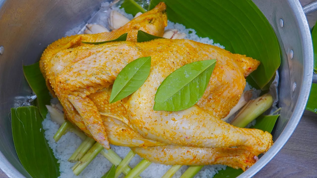 cách làm gà ủ muối bằng bếp từ