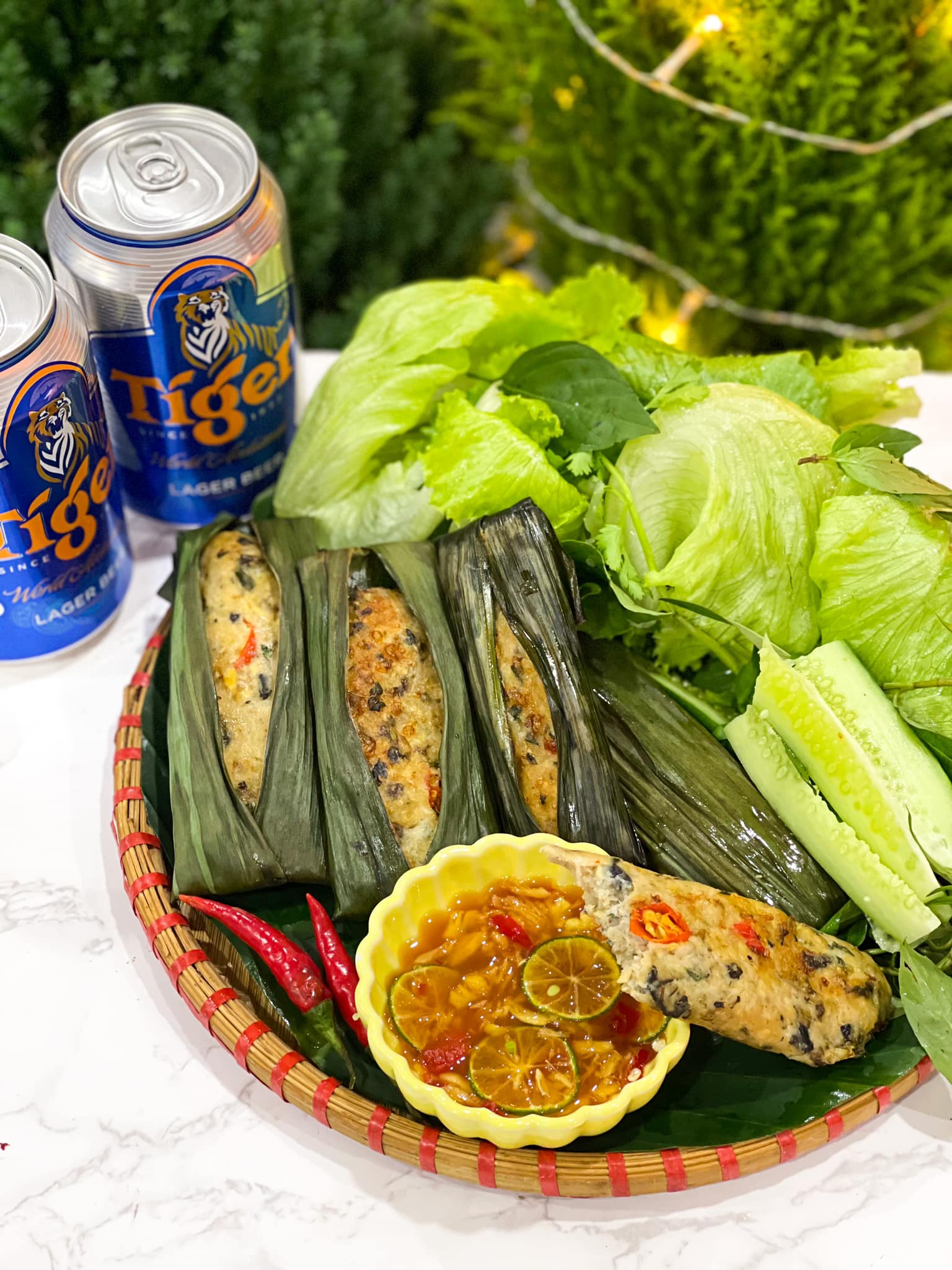 cách làm chả ốc nướng lá chuối