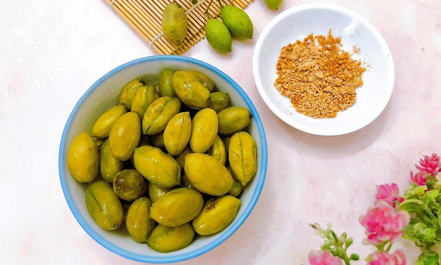 cách làm cà na ngâm đường