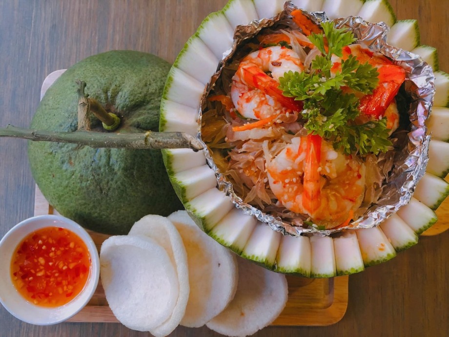 cách làm gỏi bưởi tôm thịt