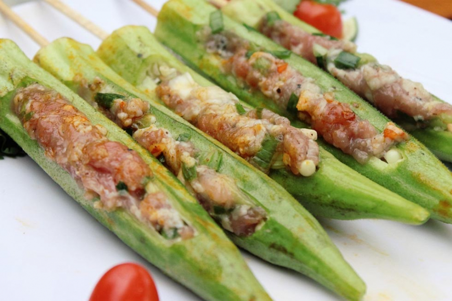 cách làm đậu bắp nhồi thịt