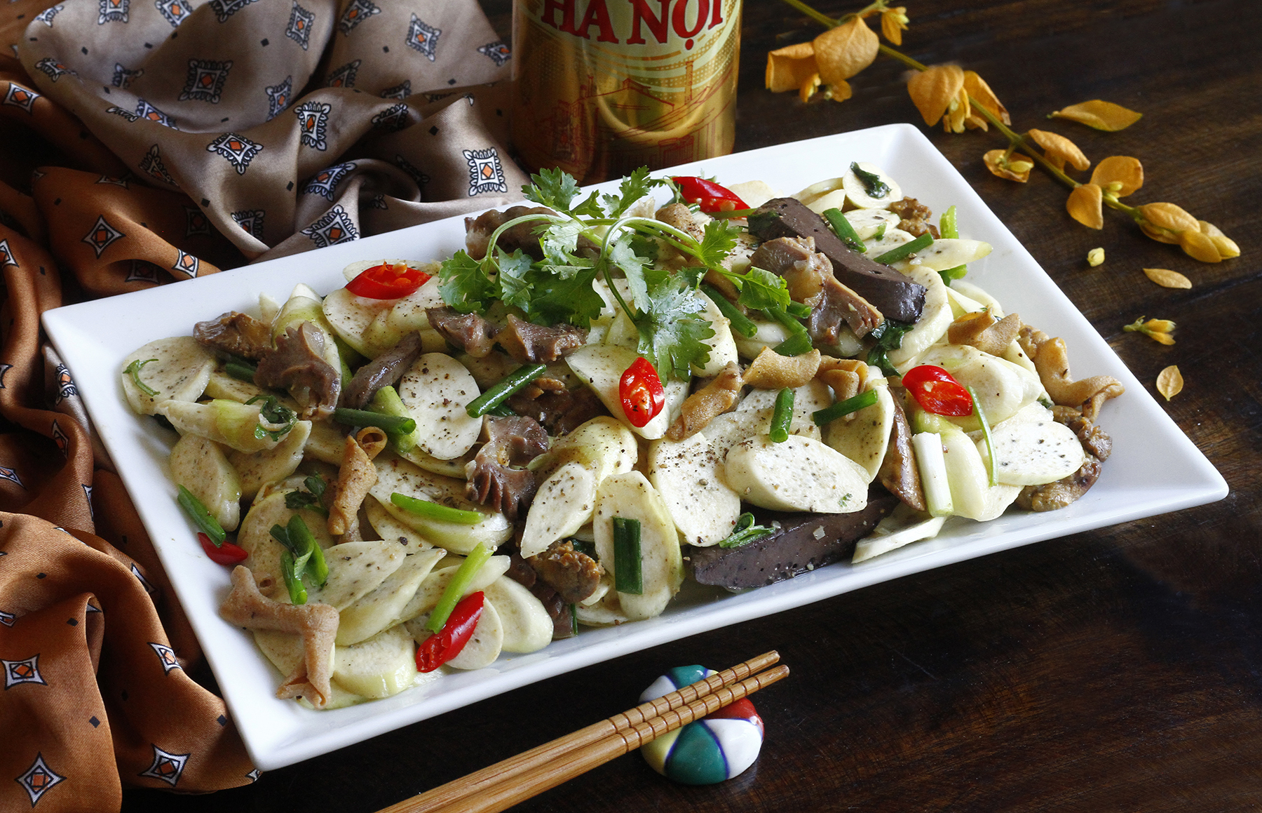 cách làm niễng xào lòng gà