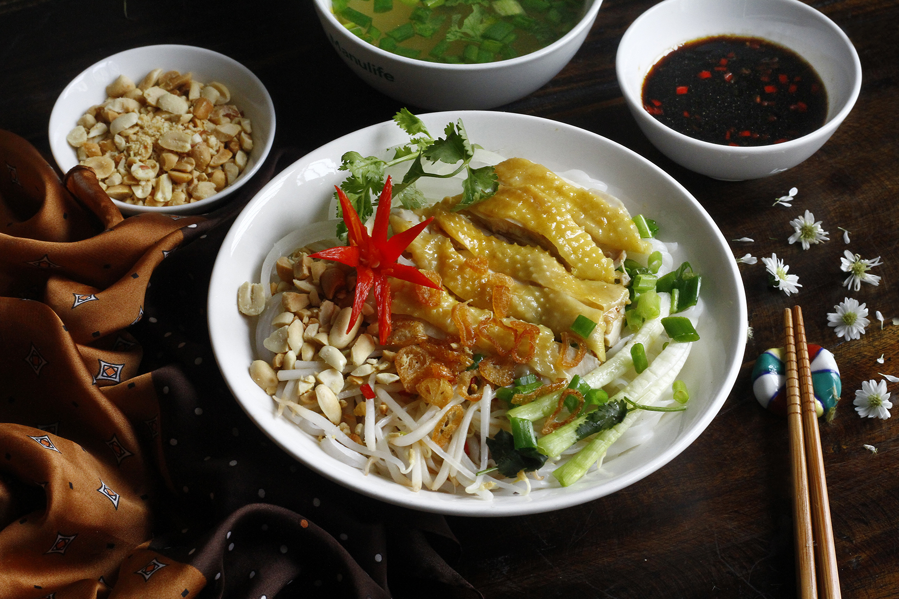 cách làm phở gà trộn