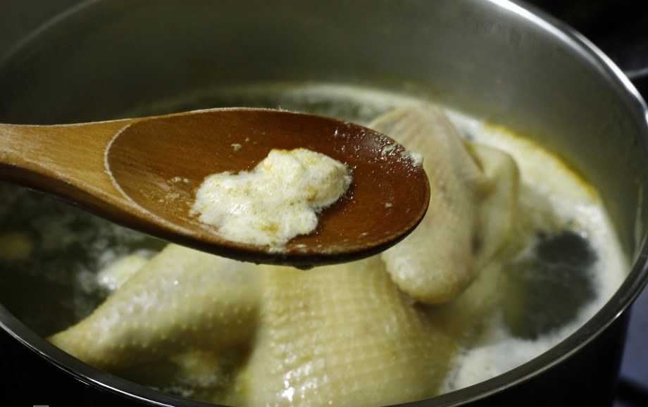 nước luộc gà nấu canh gì
