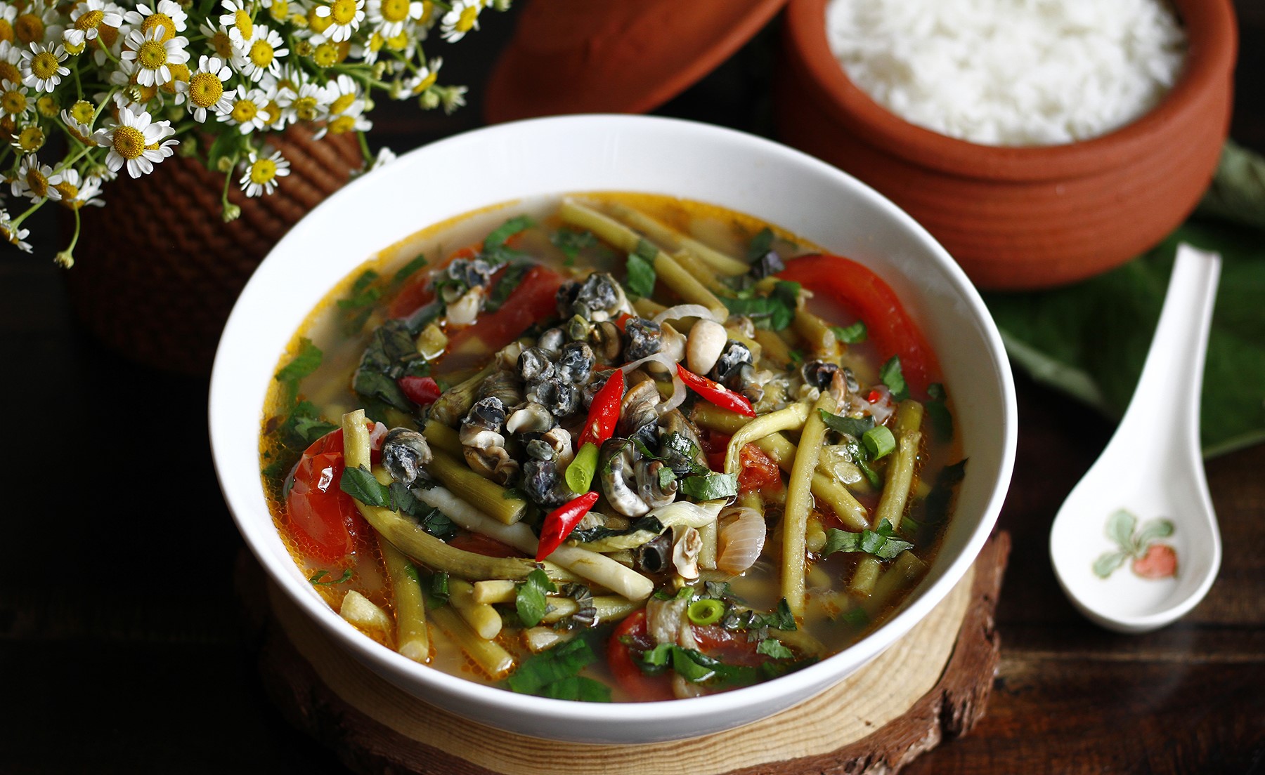 cách nấu canh ốc