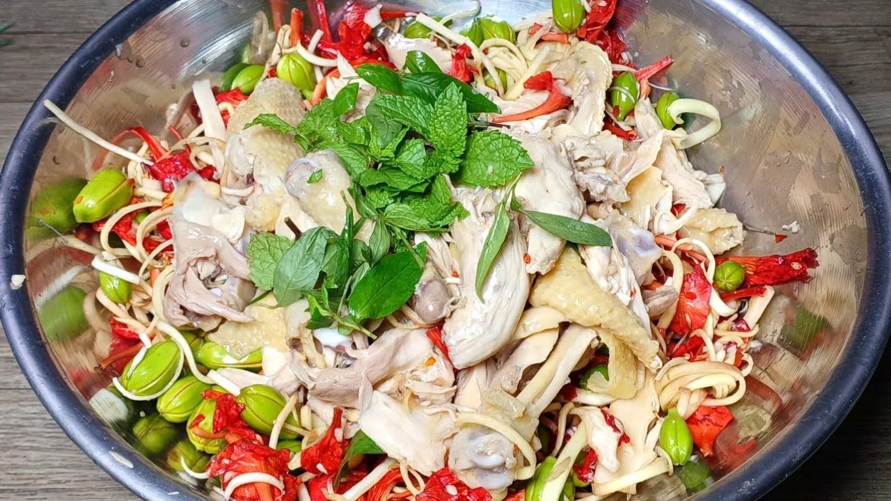 cách làm gỏi gà hoa phượng