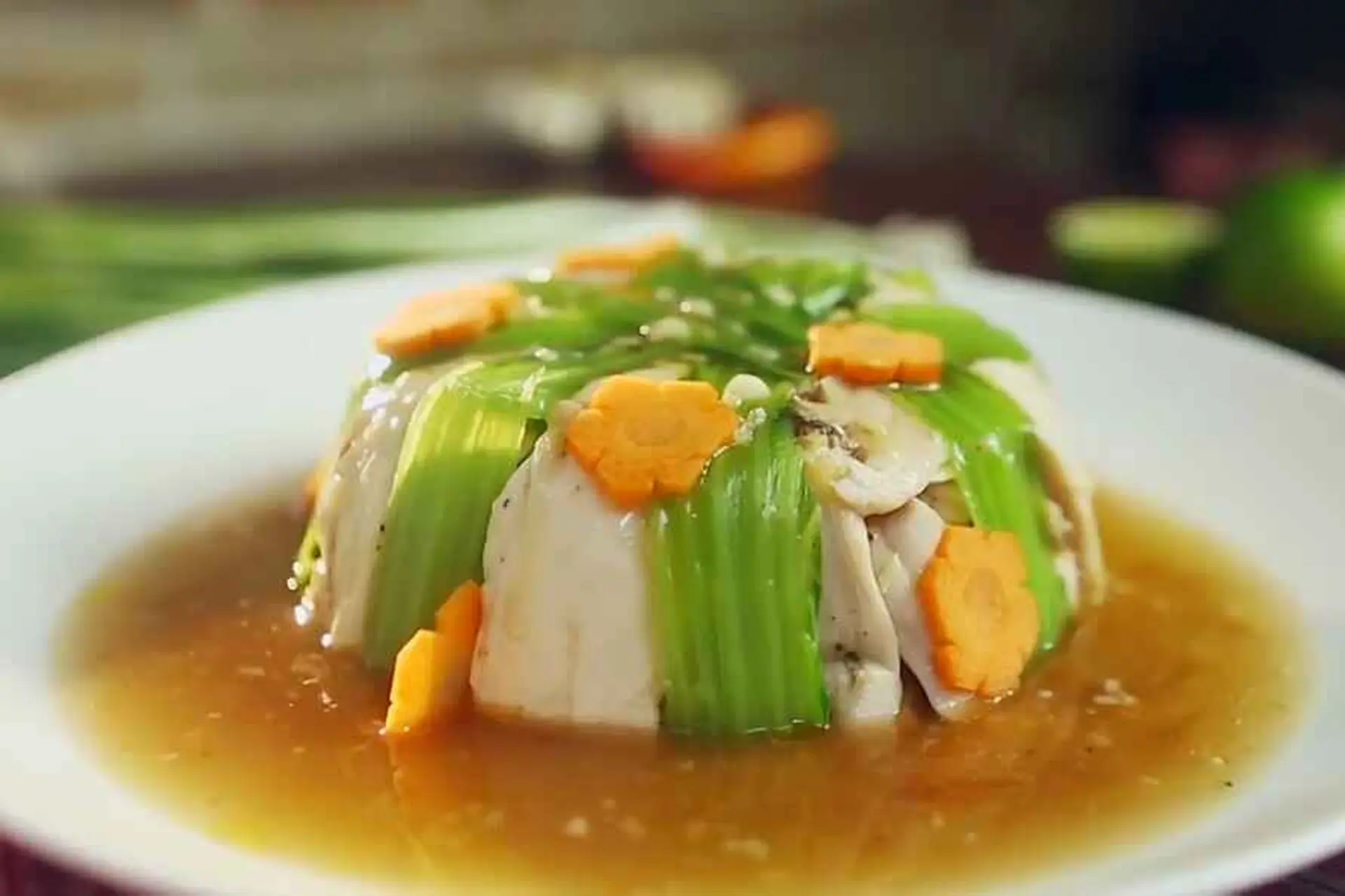 cách làm gà hấp cải bẹ xanh