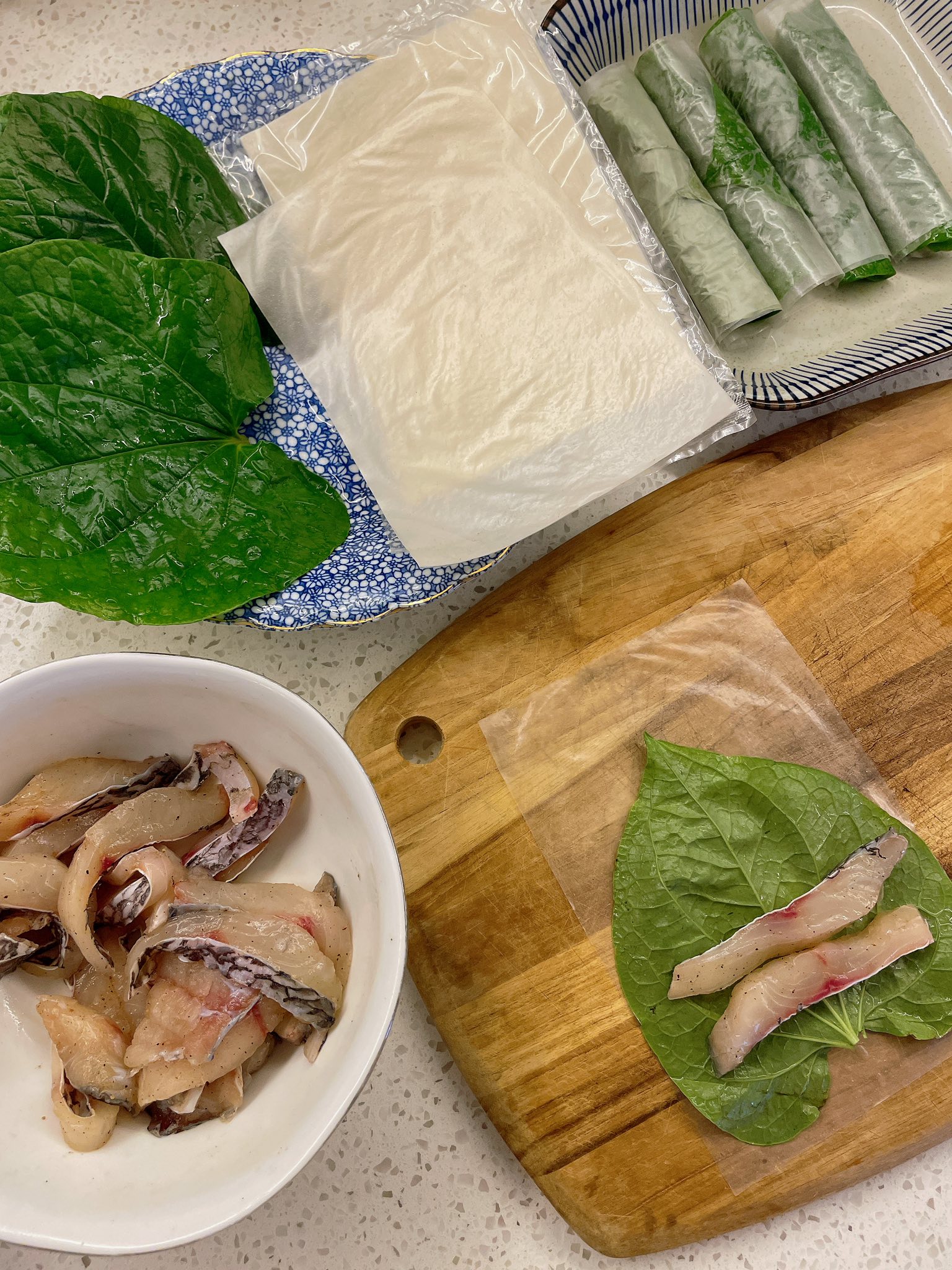 Cách làm chả cá cuốn lá lốt